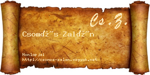 Csomós Zalán névjegykártya
